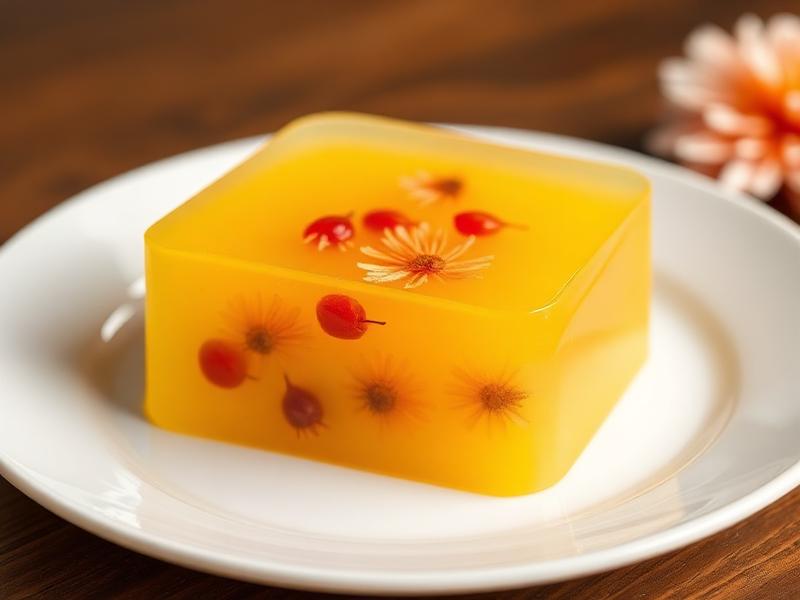 Chinese Chrysanthemum Jelly Cake โ Elegant Agar Agar Dessert